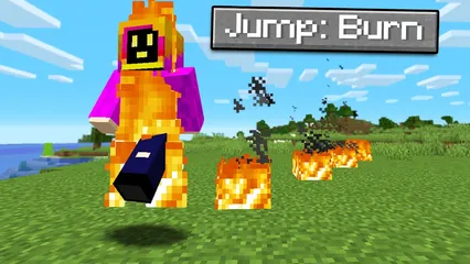 Minecraft But Every Time You Jump, You Burn!