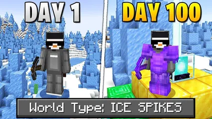 I Survived 100 Days Of Hardcore Minecraft, In An Ice Spikes Only World